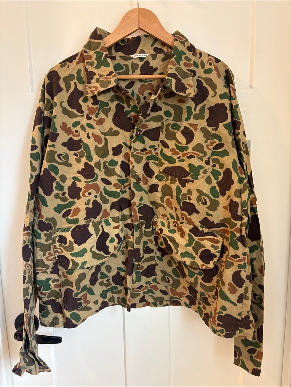 Vintage 90s Duck Hunter Camo Jacket Shirt Frogskin Single Stitch All Cotton XL